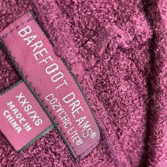 Barefoot Dreams Cozychic Lite Island Wrap Burgundy Cardigan Size XXS/XS - Picture 3 of 6